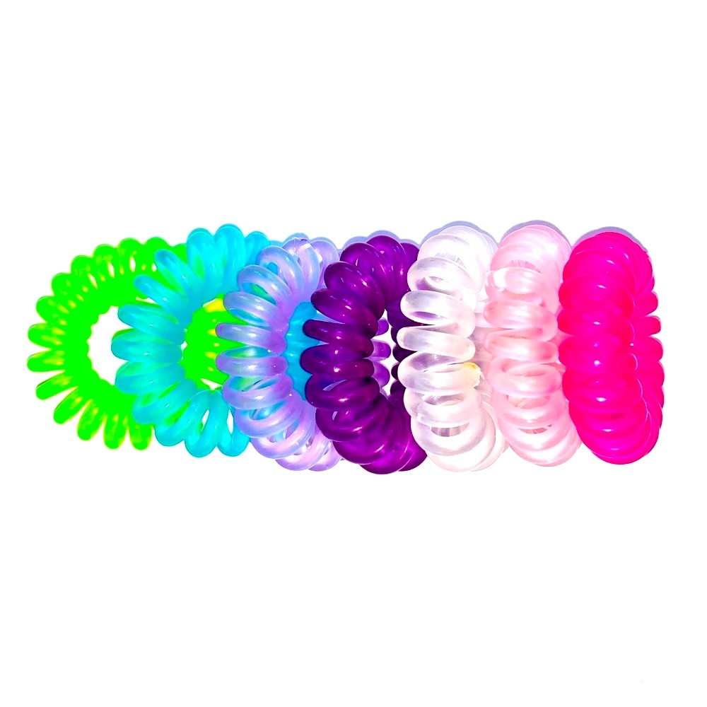 100 Assorted Multi-Purpose Spiral Hair Ties – For Hair, Cords, Keys & More!